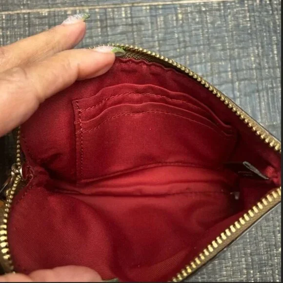 Coach Brown Wristlet with Rainbow Design rare NWOT - Picture 4 of 4